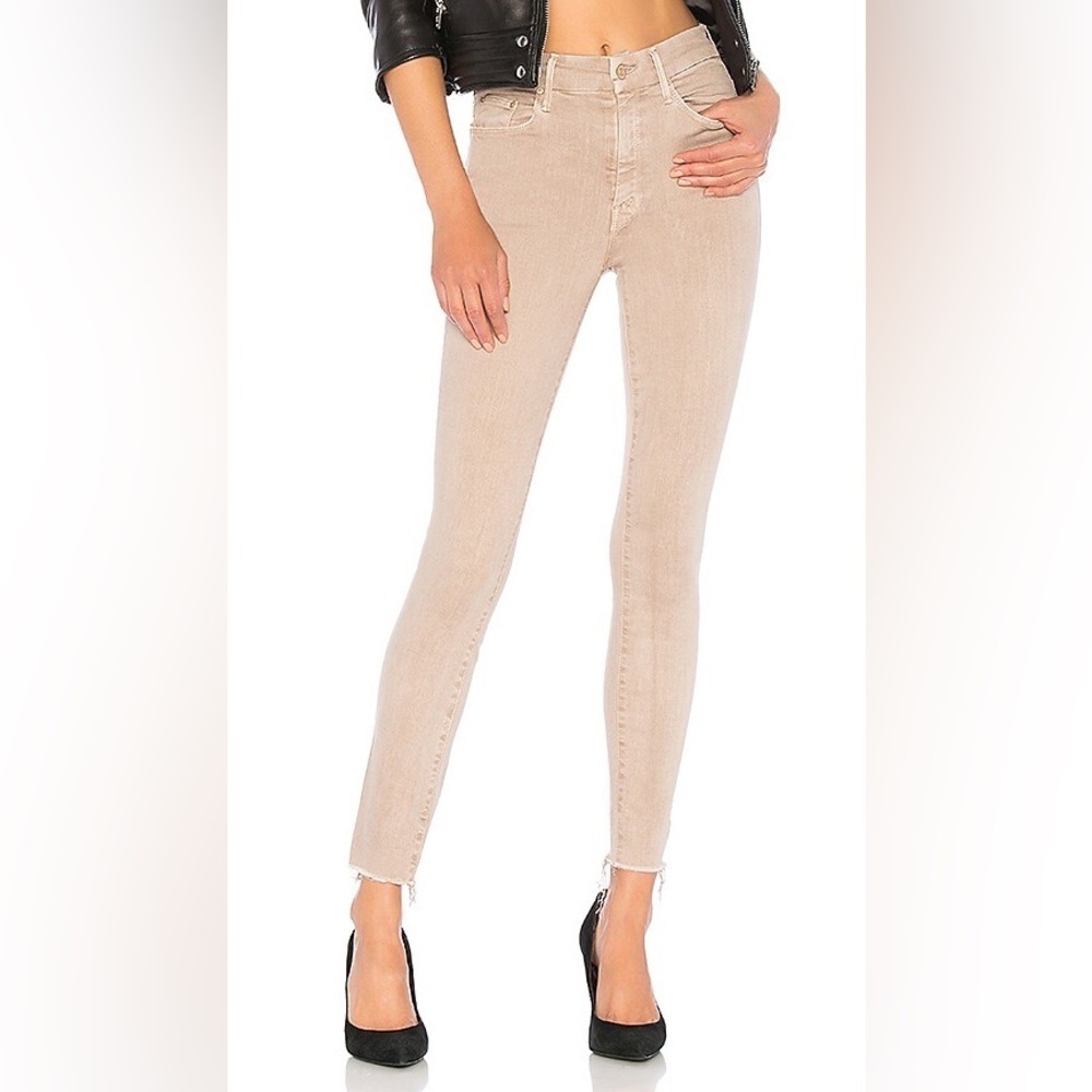 MOTHER Jeans The High Waisted Looker Ankle Fray - Khaki NWOT